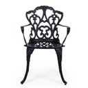 Sedia alluminio antracite esterno barocco cm 57.5x 58 x 87.5h