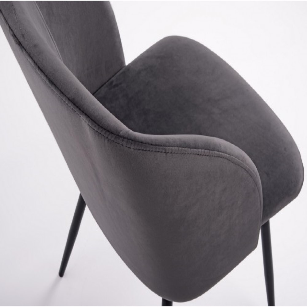 Sedia effetto velluto Crown velvet grigio