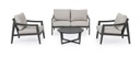 Set da giardino salotto 4 pz Sirenus grigio antracite con cuscini