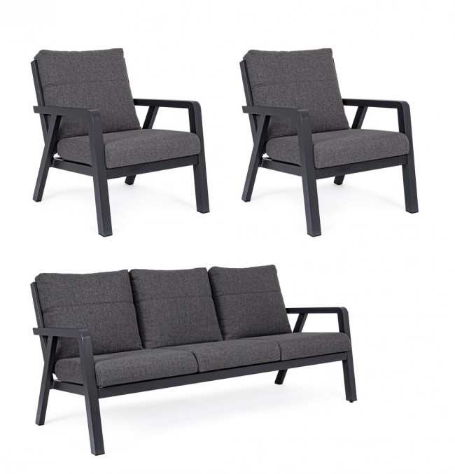 Set salotto giardino Truman antracite iperbriko