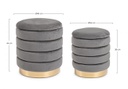 Set2 Pouf Contenitore Darina Grigio in velluto 