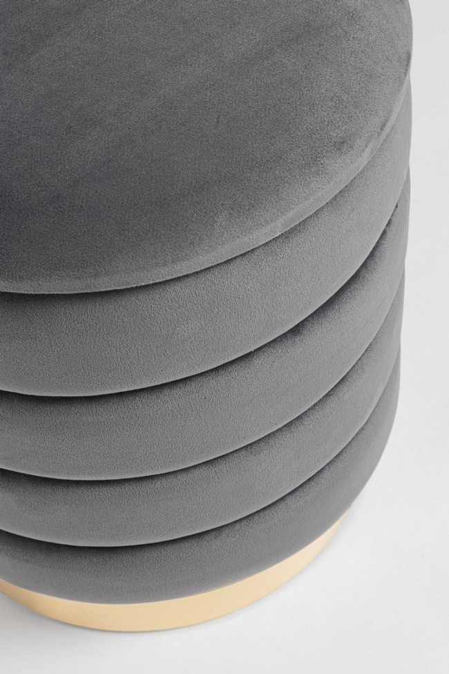 Set2 Pouf Contenitore Darina Grigio in velluto 