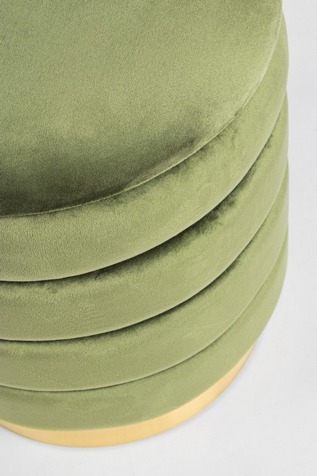Set2 Pouf Contenitore Darina Olive in velluto 