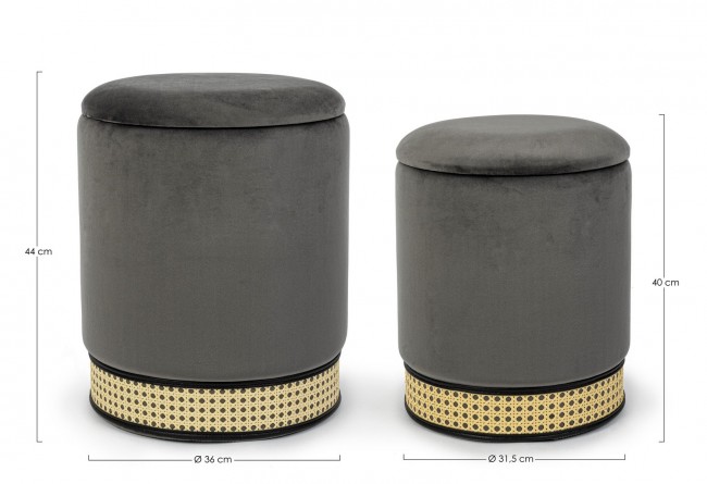 Set2 Pouf Contenitore Milena Grigio Sc