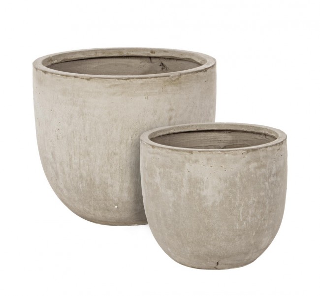 Set2 Vaso Cement To Basso Sabbia  