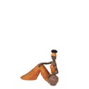 Statua ceramica donna africa seduta cm 21x10