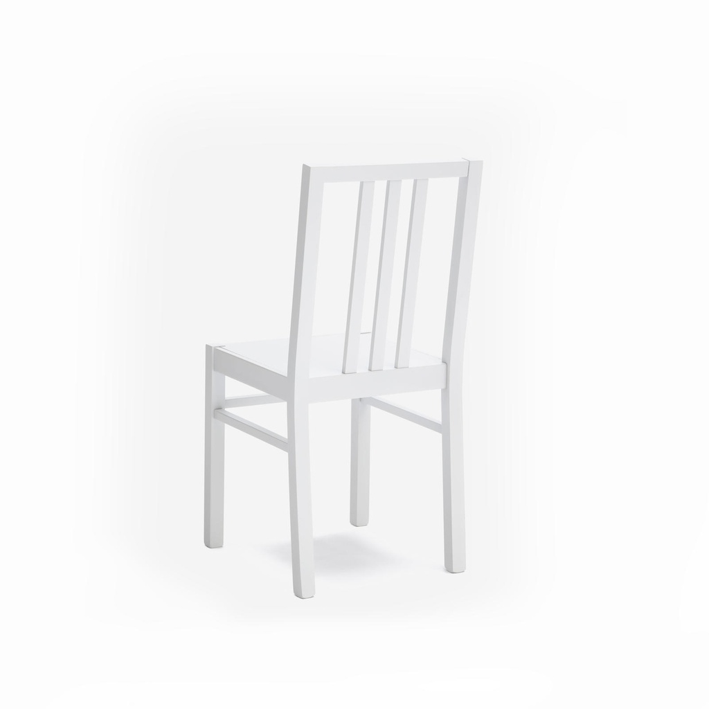2x Sedia in legno laccato bianco 36.5 cm x 36.5 cm H. 86.5 cm