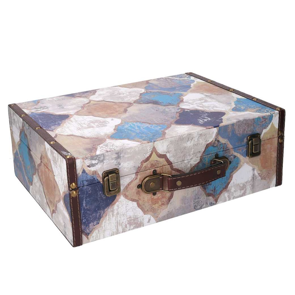 Valigia ecopelle 1-3 blu marocco rettangolare cm 40x14h30
