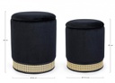 Set 2 pouf contenitore  tessuto nero Milena