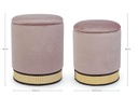 Set 2 pouf contenitore velluto rosa antico Milena