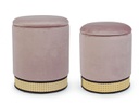 Set 2 pouf contenitore velluto rosa antico Milena