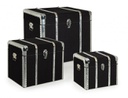 Set 3 bauli nero in legno stile atmosphere