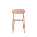 2x Sedia in polipropilene rosa antico 48x52x77,5h cm
