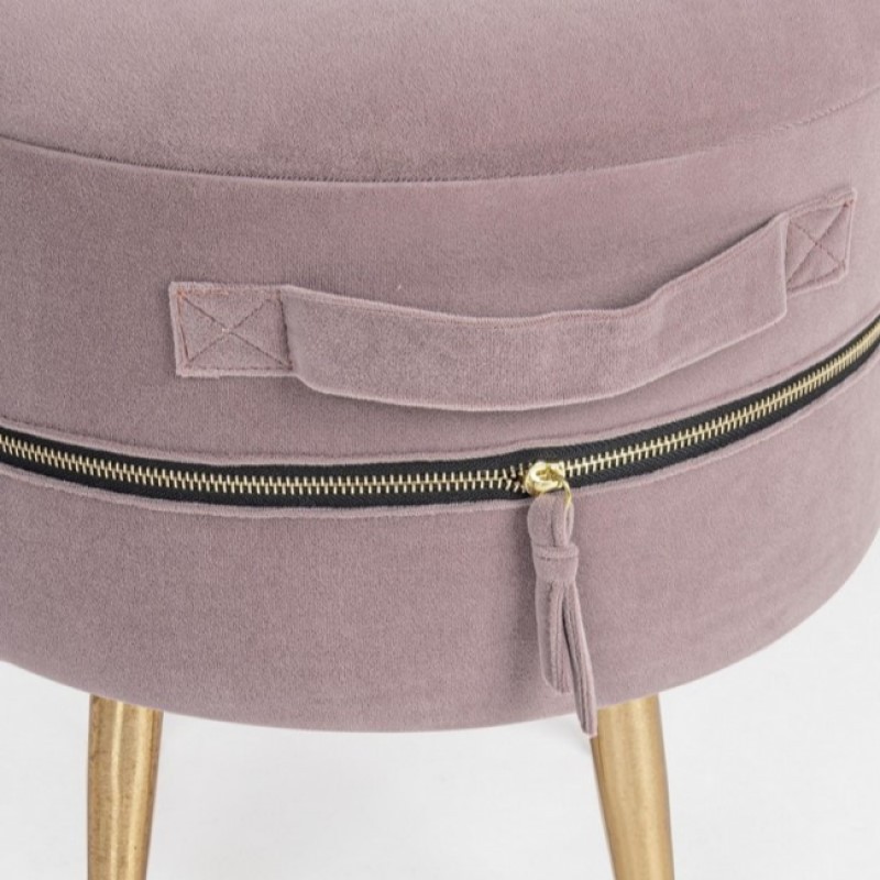 Set due pouf rosa con apertura