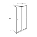 (2c) Armadio 2 ante scorrevoli 5 ripiani bianco cm 94x52xh.182 (SWD4352023BI)