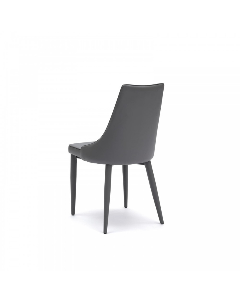 2x Sedia in similpelle grigio scuro Myriam STS