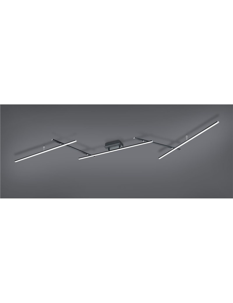 Arvin plafoniera led bacchette orientabili nera retro-illuminata rgb con telecomando multifunzione l. 245cm Moderno LED