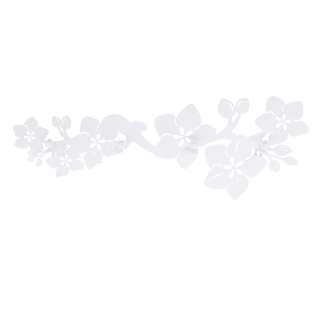 Appendino metallo 4 posti fiori bianco cm 60x20