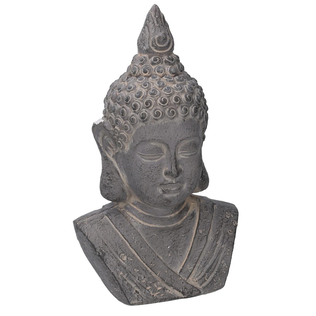 Buddha resina grigio cm 24