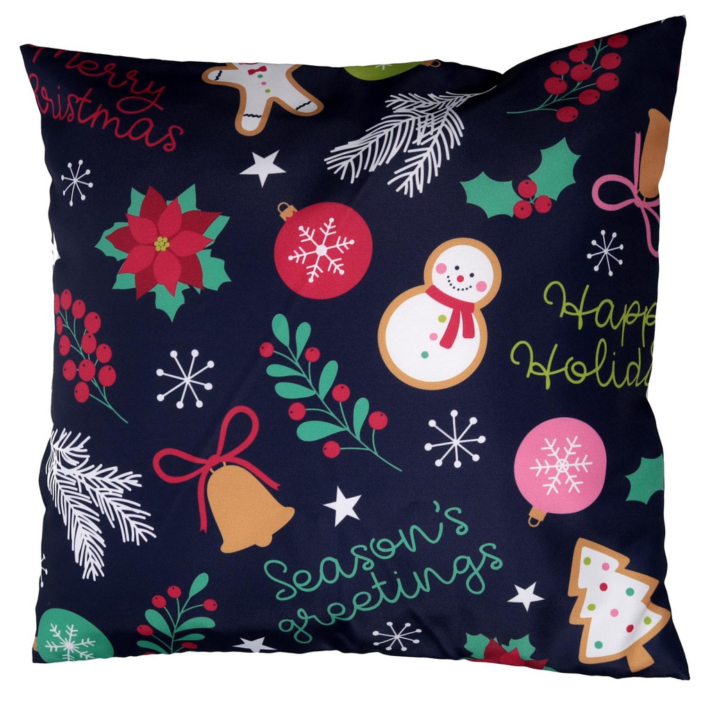 Cuscino tessuto con decorazioni blu cm43x43h12