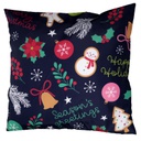 Cuscino tessuto con decorazioni blu cm43x43h12