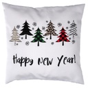 Cuscino tessuto con scritte bianco cm43x43h12