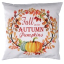 Cuscino tessuto con zucca bianco cm 43x43