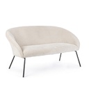 Divano acciaio velluto bianco Aiko Velvet cm 142 x 80 x 75