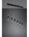 Grande Sospensione Lineare Isola Farin 6 Luci Nero Trio Lighting