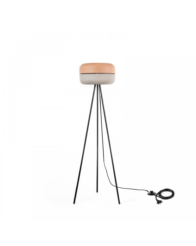 Lampada da terra Idra in metallo rosa e grigio STS