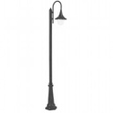 Lampada da terra in alluminio pressofuso con diffusore trasparente nero