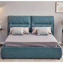 Letto Matrimoniale Contenitore Safira Tessuto Blu L 173 x P 214,5 x H 112 cm