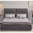 Letto Matrimoniale Contenitore Safira Tessuto Grigio Scuro 173x214,5x112 cm