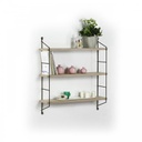 Libreria a muro 3 ripiani Neelix rovere-nero cm 60 x 15 x 68 h