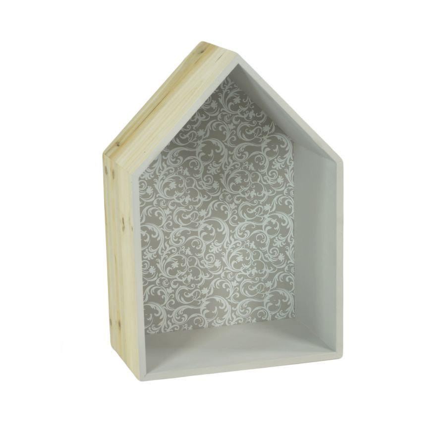 Mensola legno rebecca casetta cm 20x35x15