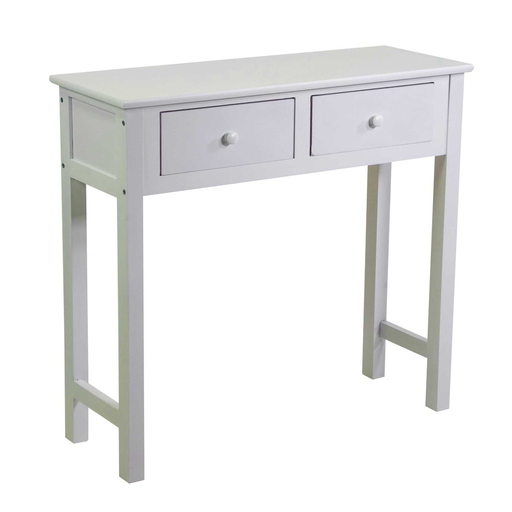 Mobiletto Eleonora consolle bianco 2 cassetti cm 80x30h74