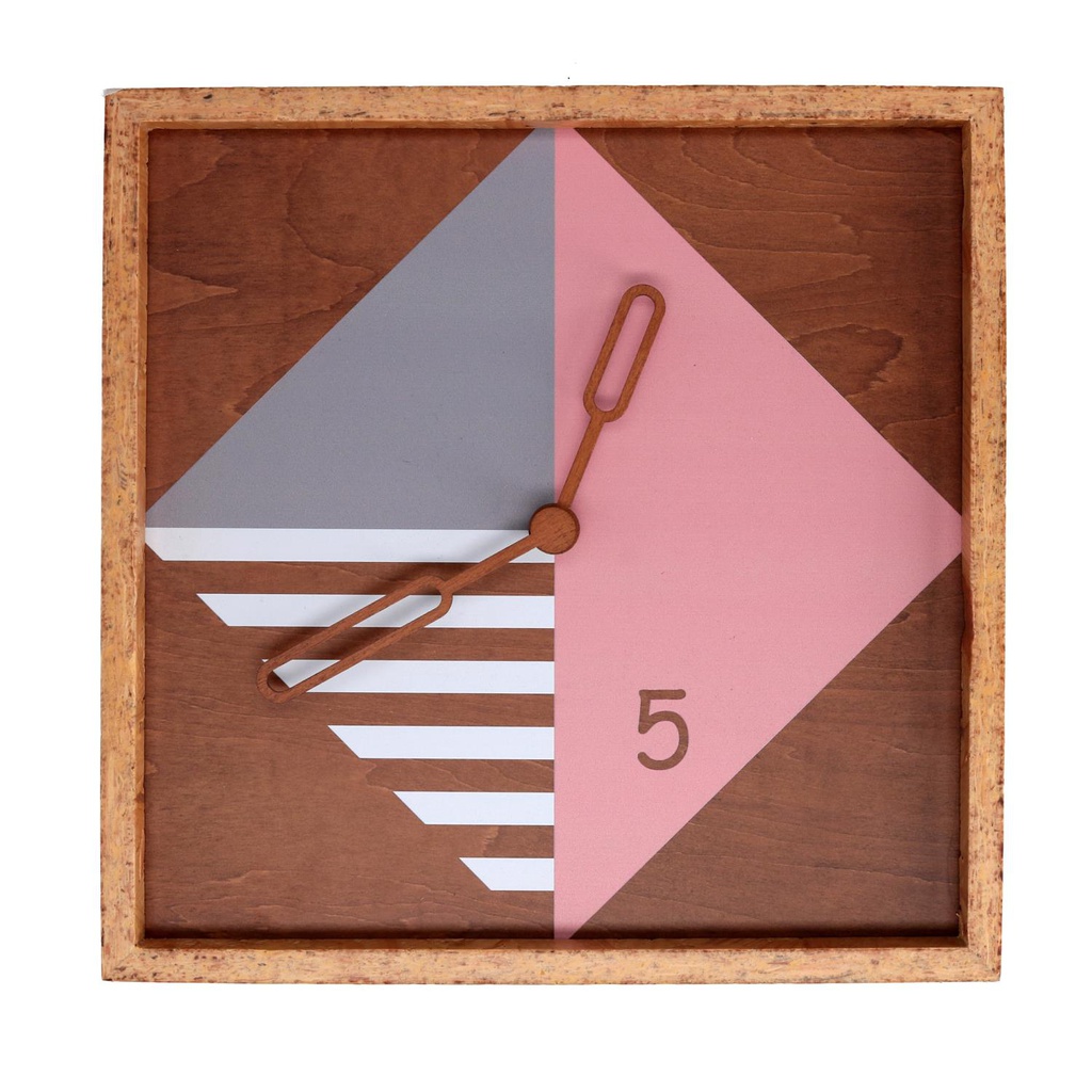 Orologio legno legno quadro cm 31x31h4