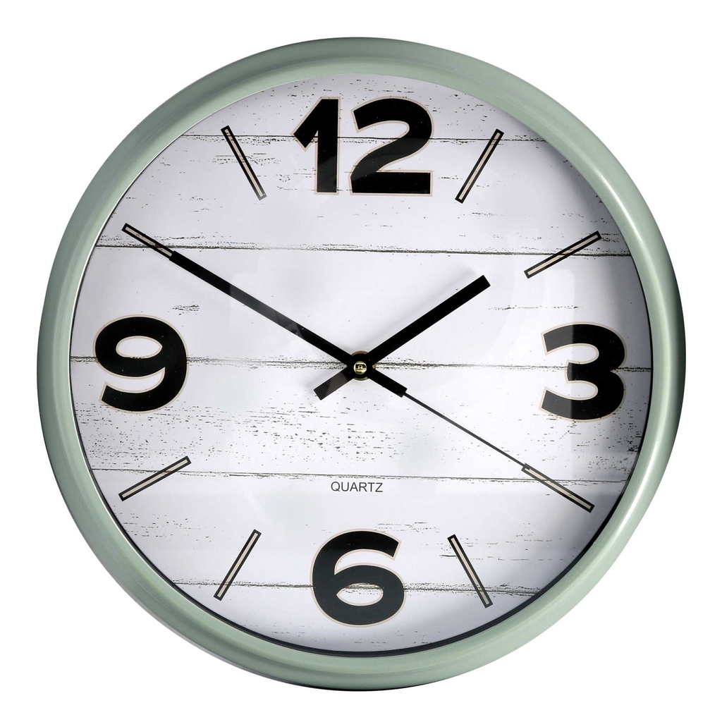 Orologio plastica bianco e verde tondo cm ø30