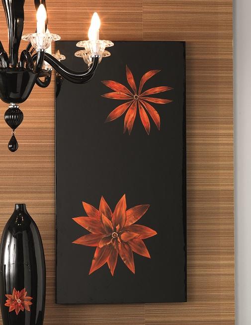 Pannello decorativo con finitura in legno nero 60x120x4 cm
