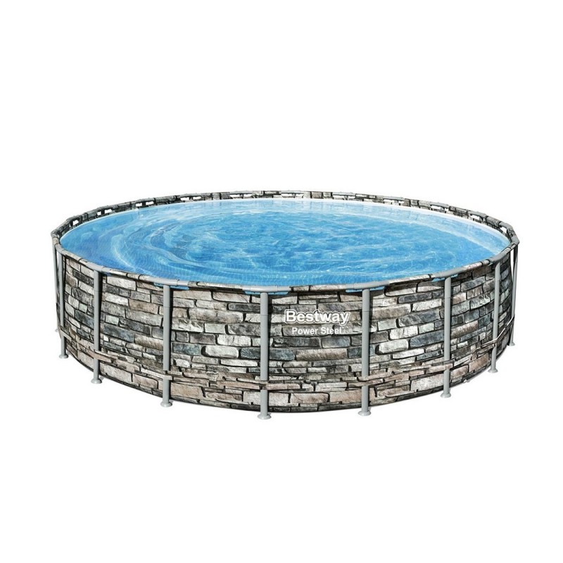 Piscina fuori terra 56883 rotonda Power Steel cm 610 x 132 Power Steel Bestway