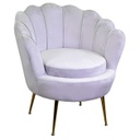 Poltrona velluto tulipan grigio cm 73x72h77