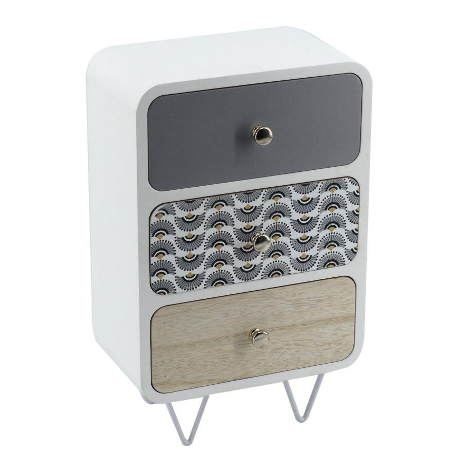 Portatutto legno artemide 3 cassetti rettangolare cm20x12h31,5