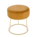 Pouf in velluto Giallo Ocra CLARISSA diametro 35x h40 cm