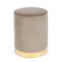 Pouf in velluto Tortora LUCILLA diametro 35x h40 cm