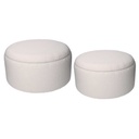Puff contenitore tessuto boucle 1-2 crema tondo cmø60h33