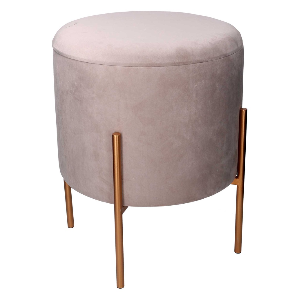 Puff contenitore tessuto grigio con gambe cm ø40h51
