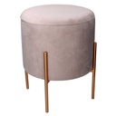Puff contenitore tessuto grigio con gambe cm ø40h51