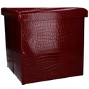 Puff ecopelle rosso quadro cm38x38h39