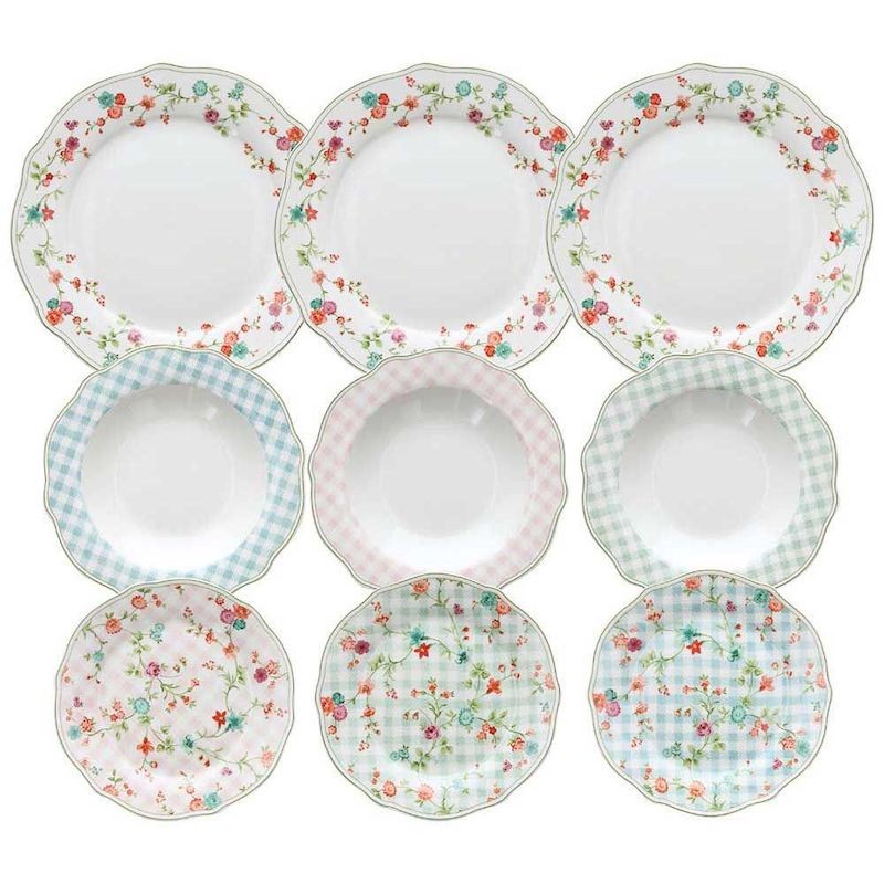 Servizio Piatti 18 Pezzi Penelope Porcellana Multicolor