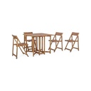 Set da esterno Noemi Tavolo e 4 Sedie pieghevoli in legno nobilitato